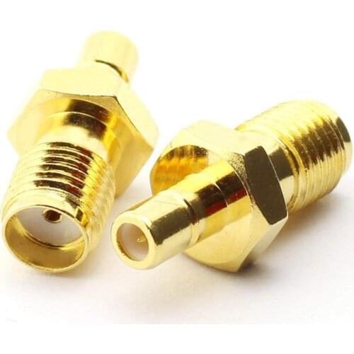 2PCS brand new SMA female jack to SMB male plug RF coaxial connector straight gold-plated adapter