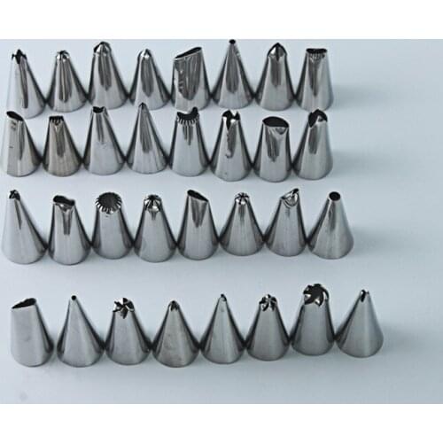 38pcs/set Russian Piping Pastry Bag Tubes Bakeware Cake Dessert Decorators Stainless Steel Nozzle Set Icing Piping