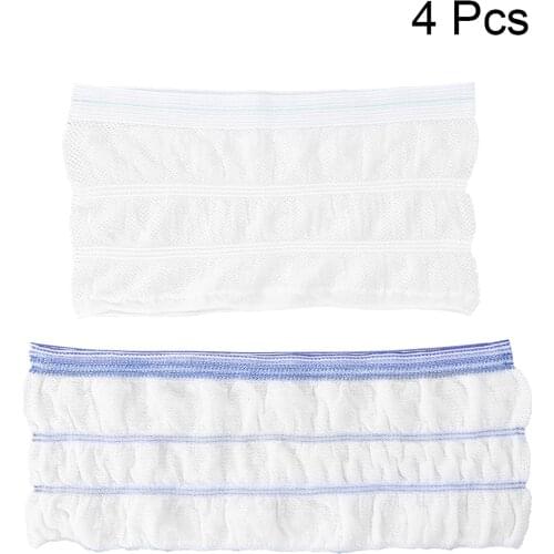 4pcs Disposable Pants Briefs Mesh Underwear Unisex Incontinence Mesh Pants (Small Size 2pcs + Large Size 2pcs Random Color)