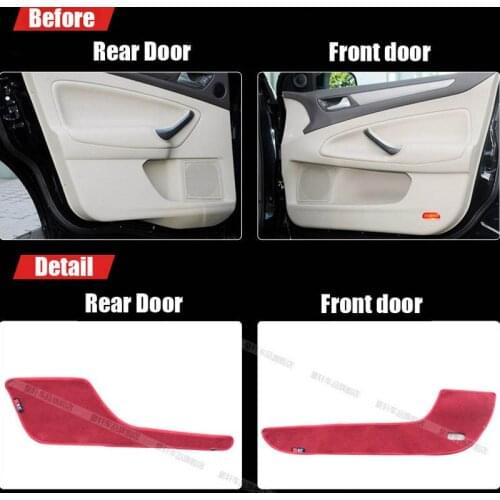 4pcs Fabric Door Protection Mats Anti-kick Decorative Pads For Ford Mondeo 2007-2013