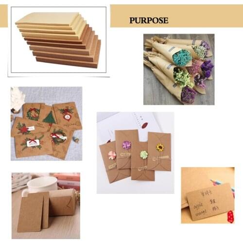 80-400gsm 50/100pcs Empty Letter Paper High Quality A4/A3/4K Brown Kraft Paper DIY Handmake Card Making Paper Thick Paperboard