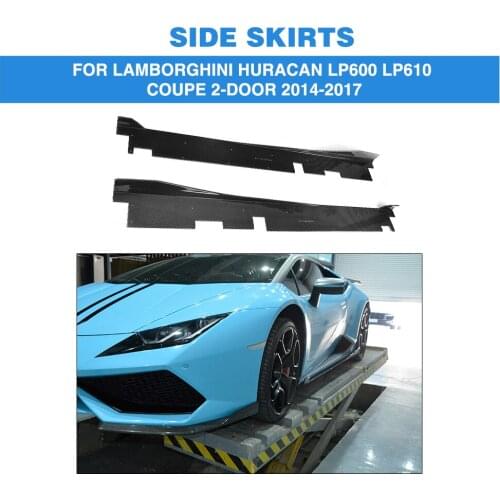 Carbon Fiber Auto Side Skirts Aprons Chin Kit Guard case for Lamborghini Huracan LP600 LP610 Coupe 2 Door 14-17 Car Styling