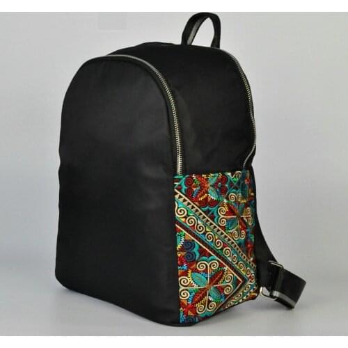 Folk embroidery Oxford cloth big backpack backpack female contracted clan embroidery flower wholesale manufacturers