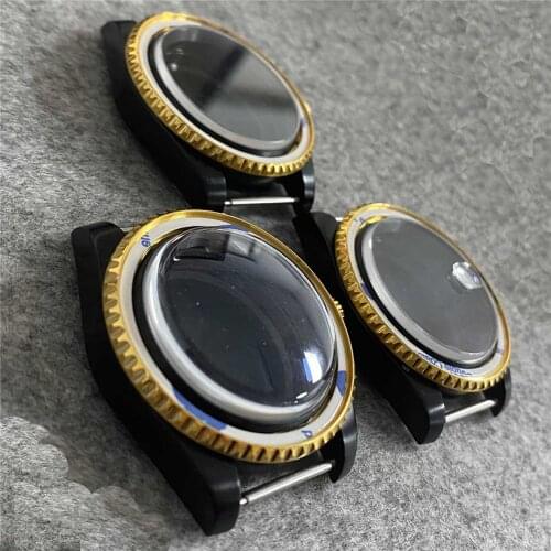 40MM SUB PVD Watch Case Sapphire Glass Case for NH35/NH36 Watch Movement Modification Kit