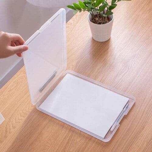 A4 File Holder Plate Box Clamp Memo Clip Document Organizer File Folder Case Writing Board With Storage Organizer With Pen Slot