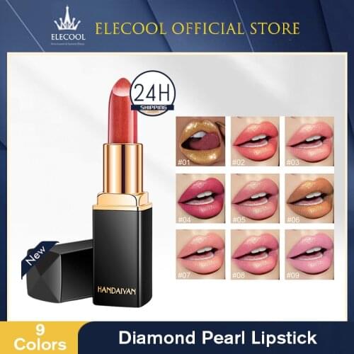 1PC 3D Diamond Sparkling Glitter Lipstick Waterproof Long Lasting Glitter Shimmer Pigments Pink Mermaid Glitter Lipstick TSLM2