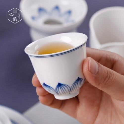 Guopin ceramic teacups handpainted tea cup set chinese kung fu cup drinkware
