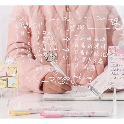 Creative Transparent Acrylic Note Board Message Memo Board for Sticky Notes Name Card Phone Holder Desktop Plastic Holder