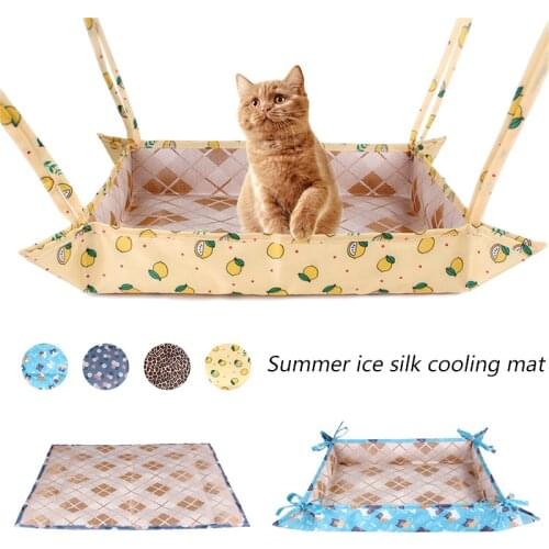 Pet Nest Summer Ice Mat Ice Silk Summer Cooling Mat for Dogs Cat Hammock Ice Silk Mat Pet Summer Cooling Supplies For Cats