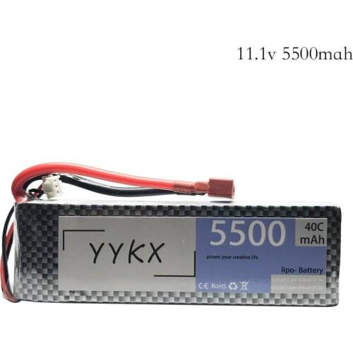 High power 11.1v 5500mAh 40C lithium polyme battery for Rc helicopter car ship aircraft toy 11.1v 5500mah max 60C lipo battery