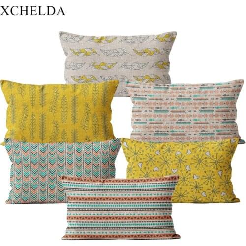 Linen Cushion Cover Boho Ethnic Pattern Bohemian Style 30*50 Throw Pillowcase Home Living Room Decorative Pillow Case