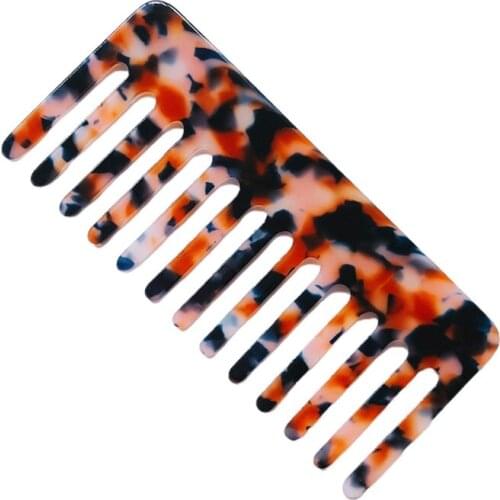 Minimalist Cellulose Acetate Massage Hair Comb Colorful Marble Stone Leopard Print Hair Brush Anti-Static Rectangle Hairdressing