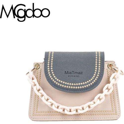 Mgcdoo Matte Shoulder Bag Embroidery Women Handbag Mini Casual Pu Leather Bag