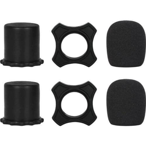 Multicolor Handheld Microphone Windscreen Foam Cover&Anti-Rolling Mic Protection Silicone Ring&Bottom Rod Sleeve Holder Set 6PCS