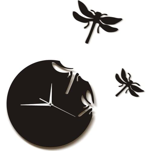 Dragonflies Wall Clock Modern Design Dragonflies Flew Away Nature Animals Bedroom Wall Watch Home Decor Bridesmaid Gift