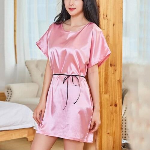 New Sexy Satin Faux Silk Lace Lingerie Pyjamas Women Ladies Sleepwear Underwear Kimono Nightdress Nightgown Hot Sale Robes