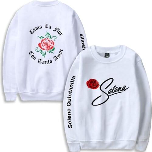 2021 Selena Quintanilla Spring New Round Neck Hoodie Text Pattern Print Harajuku Pure Cotton Loose Hoodie Unisex O-Neck Hoodies