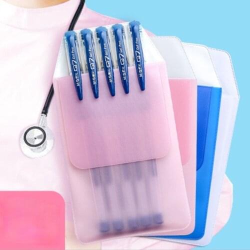 PVC Pen Pocket Pencil Pouch Doctor Chest Pocket Stationery Organizer for Nurse Hospital Office