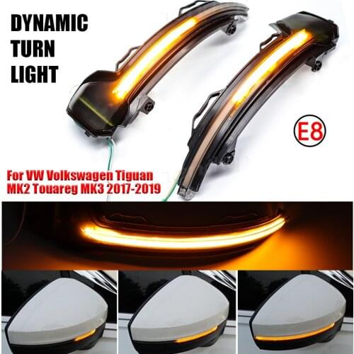 For VW Volkswagen Tiguan MK2 Touareg MK3 2017-2019 Dynamic LED Turn Signal Light Side Mirror Indicator Amber