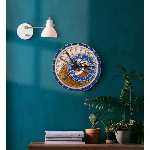 Prague Astronomical Wall Clock for Living Room Wall Clock 12 Constellations Big Antique Vintage Home Decor Watch