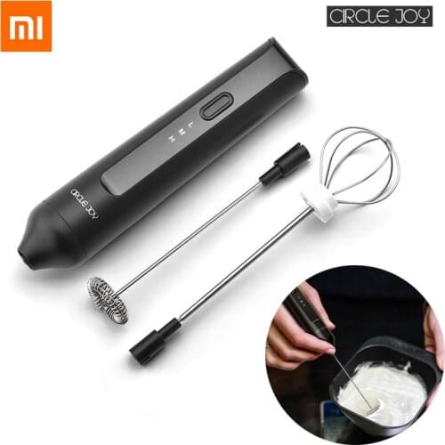 Circle Joy Handheld Electric Milk Frother Coffee Milk Frother Mixer Whisk 3 Gears Adjustment Kitchen Artifact USB Charging