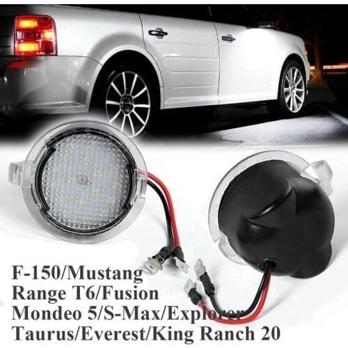 Led Side Mirror Puddle Lights Lamps for Ford F-150 Fusion Edge Mondeo 5 S-Max Taurus E X Flex Explorer Expedition Raptor