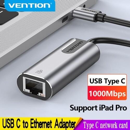 Vention USB Type C Ethernet Adapter USB C to RJ45 Lan Adapter for MacBook Pro Samsung Galaxy S9 Type C Network Card USB Ethernet