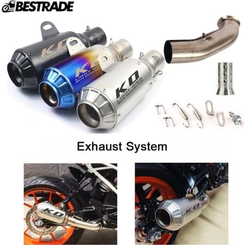 Motorcycle Exhaust System Muffler Silencer Pipe Middle Link Pipe Modified For DUKE125 250 390 2017-2020 Stainless Steel Slip On