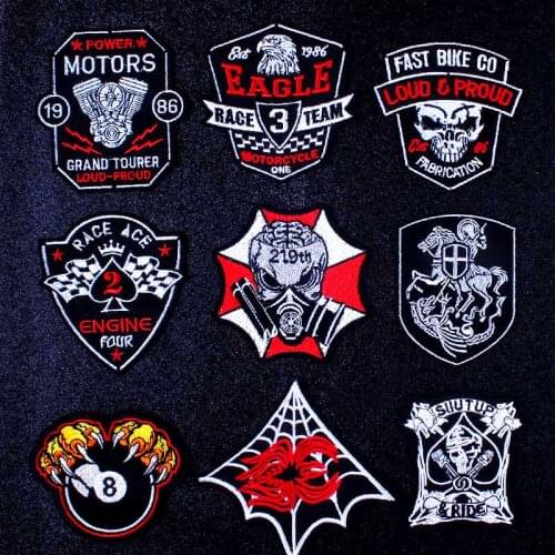 Motorcycle Biker Patch Embroidered Patches For Clothing Knights Templar Seal Badge Patch Iron On Patches On Clothes Stripe DIY