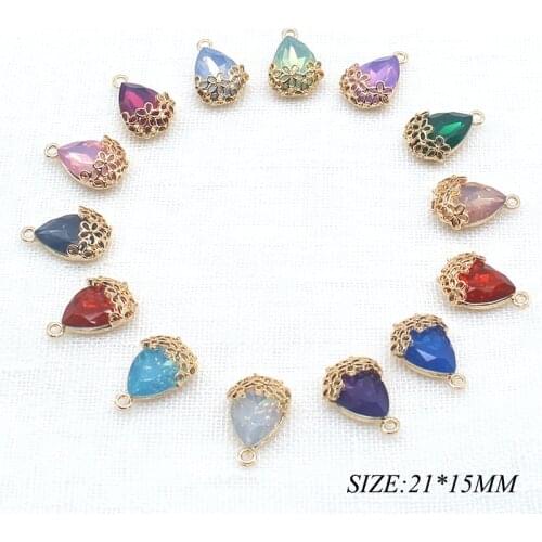 YWXINXI 10Pcs new alloy water drop pendant accessories, DIY hand-worn delicate small necklace jewelry decoration crafts can be m