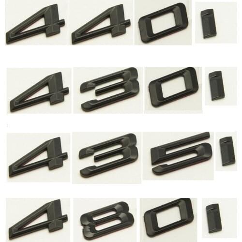Matte Black ABS Number Letters Word Car Trunk Badge Emblem Emblems for BMW 4 Series 420i 428i 430i 440i 435i 450i 480i