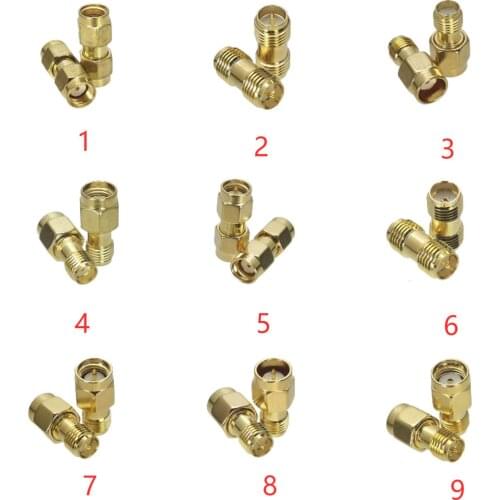 1Pcs Adapter RP-SMA to SMA / RPSMA Male Plug & Female Jack Straight RF Coaxial Connector