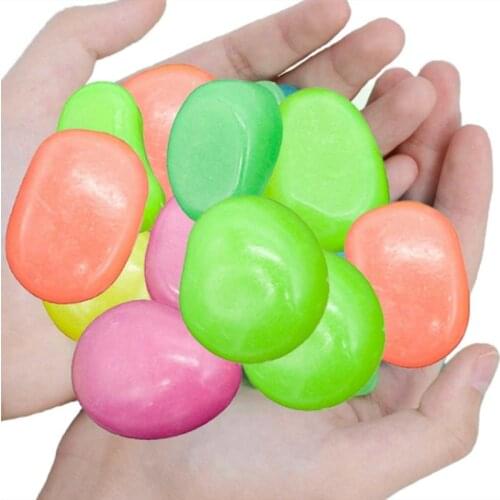 4.5cm Large Size Luminous Stone Garden Courtyard Paving Fish Tank Aquarium Glow in the Dark Landscaping Decoration Pebble 10PCS