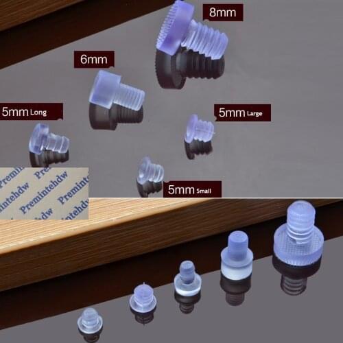 1000Pcs/Lot Premintehdw 5mm 6mm 8mm Soft Stem Bumper Transparent Clear Cushion Insert Furniture Cabinet Cupboard Door Drawer