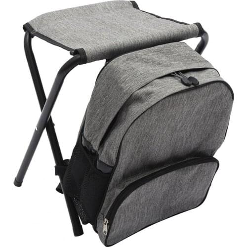 2 in 1 Folding Fishing Chair Bag Fishing Backpack Chair Stool Camping Hiking Seat Pouch Sack Picnic Bag 32*28*32cm