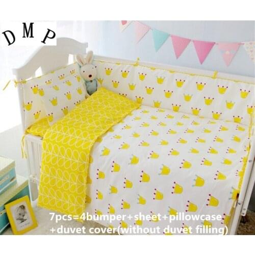 2017! 6/7/9pcs Crib Bedding Cotton Cot Bedding Set Baby Bedding Set cama infantil Duvet Cover,120*60/120*70cm