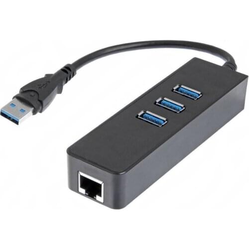 3 Port USB 3.0 HUB with RJ45 Gigabit Ethernet Adapter 1000Mbps to PC MAC