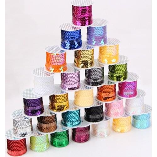 4.5m/package Flat Sequin Trim Glitter Colorful Sequins DIY Crafts Supplies Home Decoration Apparel Sewing Materials