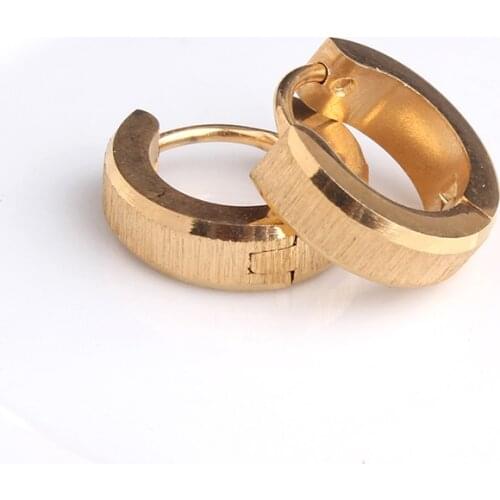 4mm gold plsted brushed 316L Stainless Steel Stud Earrings for women men wholesale