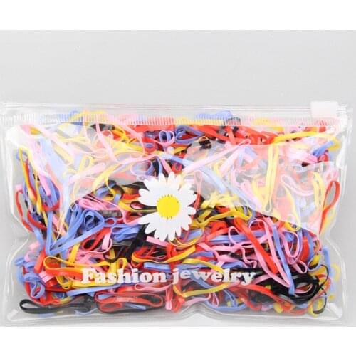 500PCS Cute Girls Colorful Rings Disposable Rubber Bands Gum For Ponytail Holder Elastic Hair Bands Kids Hair Accessories