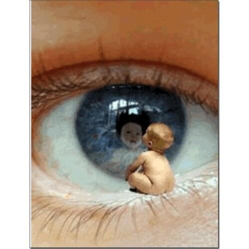 5d Diy Diamond Painting Baby and eyes Full Drill Square Round Diamond Embroidery Eye scenery rhinestones mosaic Home Decor