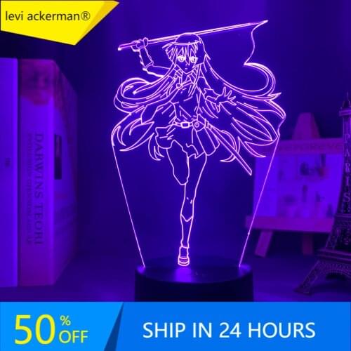 Anime Led Light Akame Ga Kill Akame Figure for Bedroom Decor Night Light Manga Childrens Birthday Gift Room Anime 3d Lamp Akame