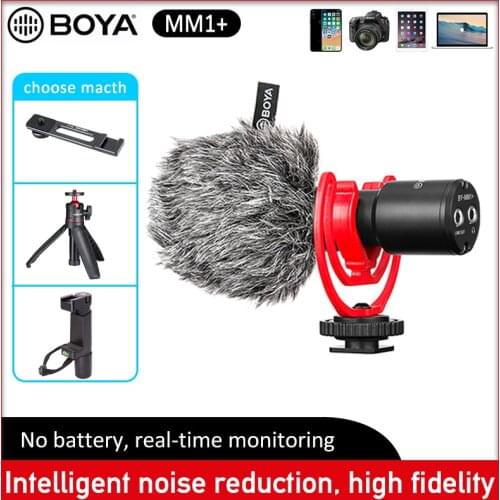 BOYA BY-MM1+ Video Record Microphone clip mic for recording studio android iphone mobile canon vlogging DSLR camera smartphone