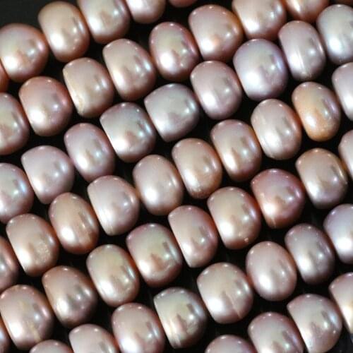 Purple freshwater natural pearl abacus button 9-10mm charms loose beads for high grade women charms jewelry making 15inch B1382