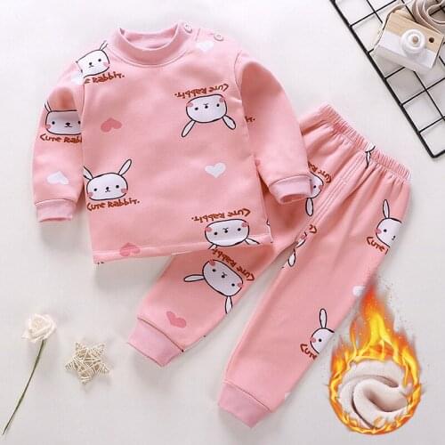 Kids Pajamas Sets Baby Boys Girls Cotton Long Sleeved Tshirt+Pant Cartoon Girl Clothing Autumn Sleepwear Suit Pyjama Trousers