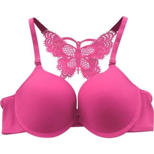 Women Sexy Racerback Push Up Bras Front Closure Seamless Lace Bra Lingerie Y-line Strap For Woman Girls