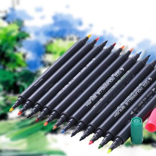 24 Colors Single Paint Pen Loose Watercolor Brush Pens For Sketch Drawing Animation Dual Head Markers Copy