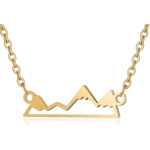Fnixtar 316L Stainless Steel Mountain Peak Charm Necklace for Women Necklace Hollow Pendant Fashion Jewelry Special Gift
