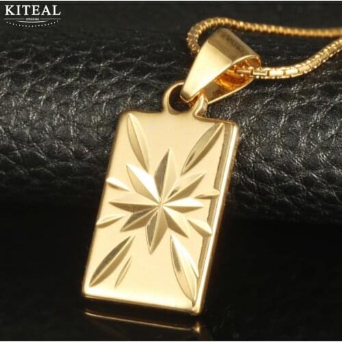 KITEAL vintage fashion Design 18GP Gold color pendant necklace for women carve flower star charm pendant collier plastron oso