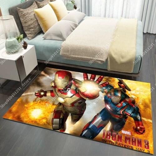 The Avengers Marvel Iron Man Kids Rug Carpet Floor Bedroom Doormat Non-slip Mat Boys teen Birthday Gift Home Decorations